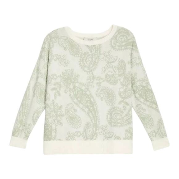 ANN TAYLOR LOFT Paisley Dolman Sleeve Sweater Matcha Latte‎ XSmall - Picture 2 of 9